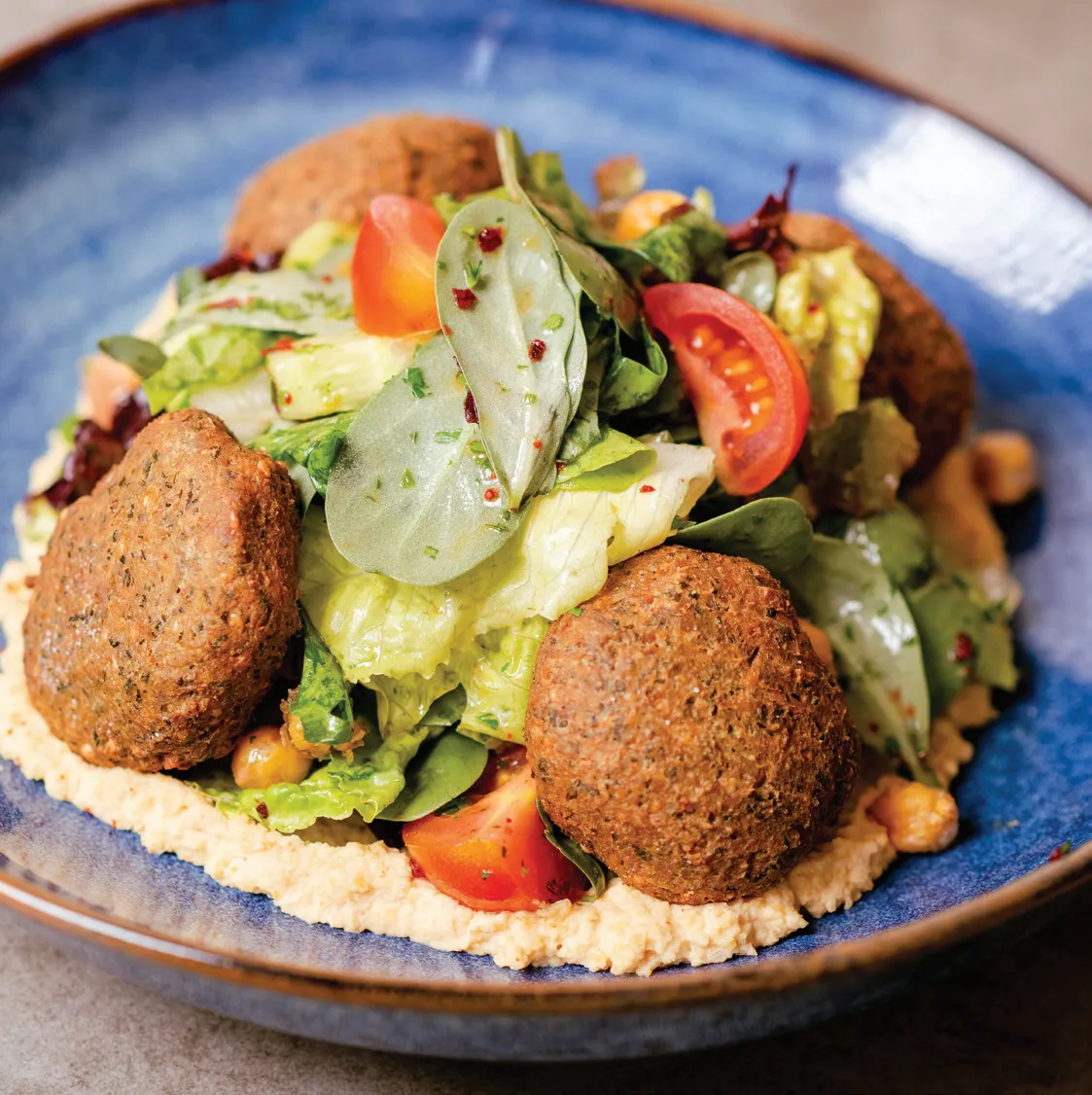 Humuslu Felafel Salata